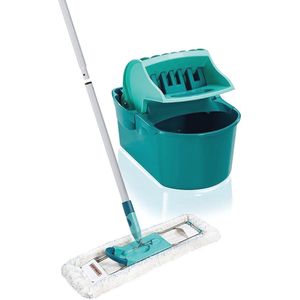 Compacte Vloerreinigingsset met Dweil en Emmer voor Tegels en Laminaat - Microvezel Wisovertrek, 3-Delige Set