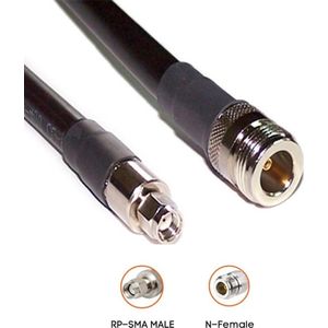 3 meter LMR 400 kabel- Low Loss kabel - LMR-400 - Helium antenne kabel - RP SMA male naar N female - Coax - outdoor helium kabel