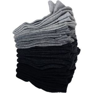Unisex sokken 10 stuks KAYLEN - Zwart tint naar Grijs - Maat 23-26