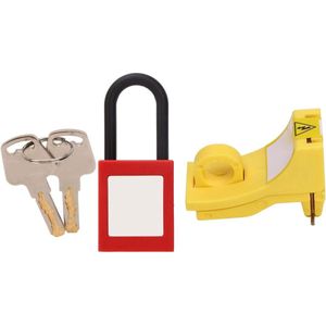 Miniatuur Stroomonderbrekerslot 38 Mm Nylon Hangslot Elektrisch Stroomisolatie Lockout Tagout Kit - Vast .