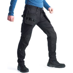 BITCO SAUER Stretch Werkbroek Heren - Zwarte - waterafstotende en olieafstotende kniebeschermerzakken Verstevigd met CORDURA®