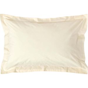 Homescapes kussensloop 48 x 74 cm met opstaande zoom - crème vanille, Egyptisch katoen, draaddichtheid 200
