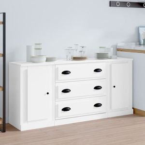 The Living Store Dressoirs - Klassieke - Wit - 140 x 35.5 x 67.5 cm - Duurzaam hout