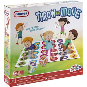 Grafix Dobbelen en Bewegen - Gezelschapsspel - Buiten spelen - Buitenspeelgoed - Spellen voor kinderen - Speelmat 125CM x 155CM - Twister