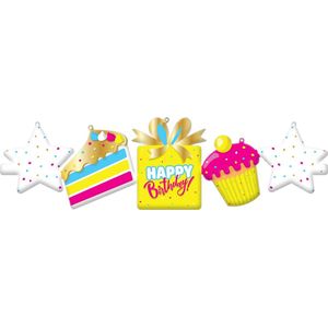 Happy Birthday Folieballon Slinger - 2stk