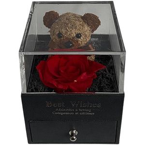 Jewelry Rose Box Licht Bruin Geschenk - Valentijn Cadeautje Voor Haar - Valentijn - Valentijnsdag - Valentijn Cadeautje Vrouw