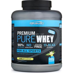 Performance - Pure Whey (Vanilla - 2000 gram) - Whey Protein - Eiwitpoeder - Eiwitshake - Proteine poeder - 66 shakes
