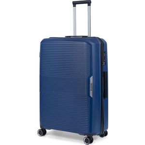 TravelZ Swinger Grote reiskoffer 78cm - Sterke Lichtgewicht Trolley 105 ltr met TSA-slot - Blauw