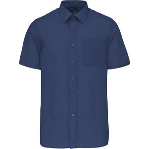 Overhemd Heren 6XL Kariban Korte mouw Deep Blue 65% Polyester, 35% Katoen