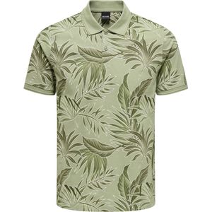 ONLY & SONS ONSKASH SLIM LEAF AOP SS POLO Heren Poloshirt - Maat M