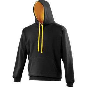 Awdis Varsity Hooded Sweatshirt / Hoodie (Jet Zwart / Goud)