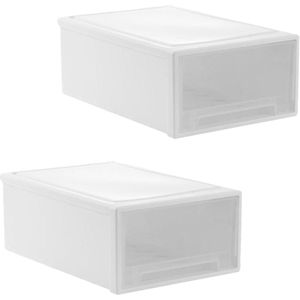 Praktische Set van 2 Stapelbare Opbergdozen met Lades voor Diverse Ruimtes