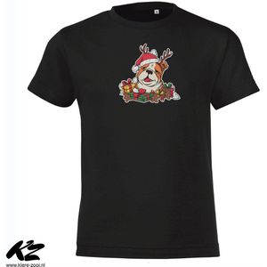 Klere-Zooi - Christmas Bulldog - Kids T-Shirt - 128 (7/8 jaar)