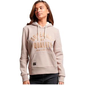 Superdry Luxe Metallic Logo Capuchon Beige XS Vrouw