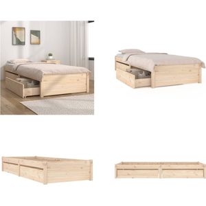 vidaXL Bedframe met lades 90x200 cm - Bedframe - Bedframes - Eenpersoonsbed - Bed