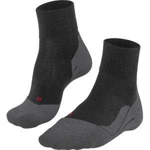 FALKE TK5 Wool Short Wandelsokken anti blaren, lichte padding merinowol sportsokken heren grijs - Maat 39-41