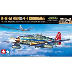 1:48 Tamiya 25203 Kawasaki Ki-61-Id Hien (Tony) & 4x4 Light Vehicle Korugane Set Plastic Modelbouwpakket