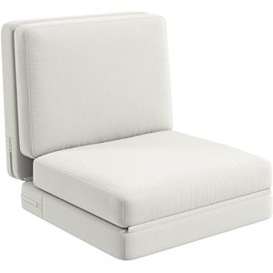 HOMCOM - Vloersofa - 3-in-1 - Scharnierend - Polyester - Creme