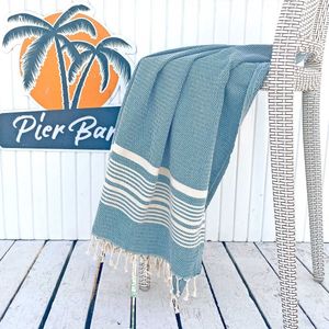 Fashion4wellness Hamamdoek Plaj Petrol / FOUTA - STRANDLAKEN - SAUNADOEK - 100 x 180 CM KATOEN