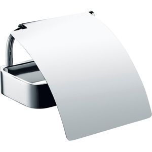 Luzzo® Piazzo Messing Toiletrolhouder met klep - wc rolhouder - chroom