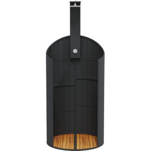 Buitendouche 100x100x241,5 cm poly rattan en acaciahout zwart