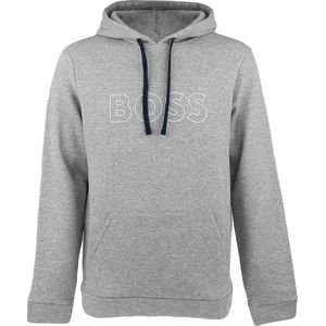 Hugo Boss BOSS O-hals hoodie contemporary logo grijs & blauw - XXL