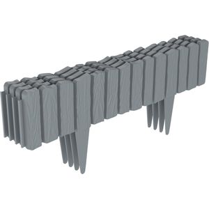 Houtlook Robuuste Gazonrand Tuinhek Perkrand Tuinpalissade Decoratieve Tuinafbakening Palissadehek - Grijs - 2,3 m
