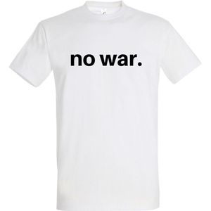 NO WAR. T-shirt korte mouw wit - Maat 158/164 (12 - 14 jaar)