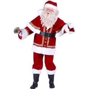 Kerstman kostuum Deluxe | Fluweel met cape | Maat M = L