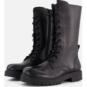 Muyters Hoge Veterboots zwart Leer - Maat 38