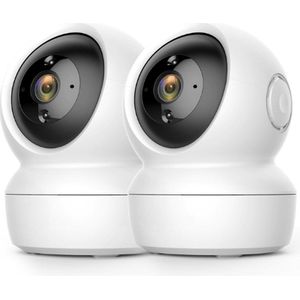 C6N 2PK 1080p WiFi Binnen Surveillance Camera - 360° WiFi 2.4GHz Camera - Intelligente Nachtzicht met Slimme IR - Bewegingsdetectie - Twee-Weg Audio en Auto Tracking voor Baby's/Huisdieren