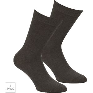 Sokken Met Bamboe & Wol Mix 6-Pack - Antraciet - Maat 39-42 - Ideale Sokken Voor Fijne Warme En Droge Voeten - Dames / Heren