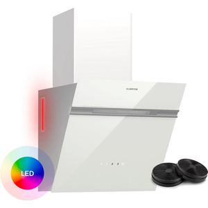 Klarstein Alina Afzuigkap - 570 m³/h Afzuigkap, Touch Control, A-Energie-efficiëntie, LED-verlichting, Stil 54 dB, Afvoer & Recirculatie, 39,8x114x37,6 cm, Wit