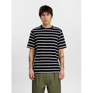 Anerkjendt Akkikki Frotte Stripe Tee Polo's & T-shirts Heren - Polo shirt - Zwart - Maat L