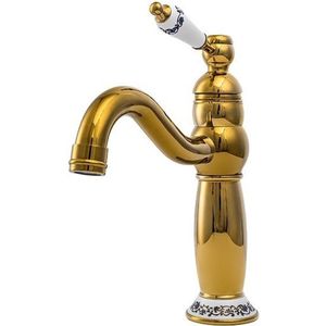 SILLA Ééngreeps wastafelmengkraan retro - Waterbesparende Perlator - Mengkraan -goud