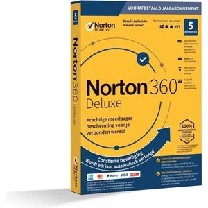 Norton 360 Deluxe 5 Apparaten, 12 maanden - Fysieke verpakking