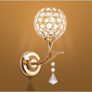 Eleganza Maison® Magic Crystal Lamp - Moderne LED Wandlamp - Kristallen K9 Glas en Gouden Afwerking - Indoor Verlichting voor Hal, Slaapkamer, Entree en Woonkamer Decor