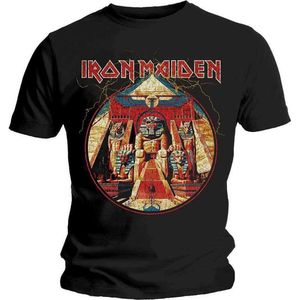 Iron Maiden - Powerslave Lightning Circle Heren T-shirt - XL - Zwart