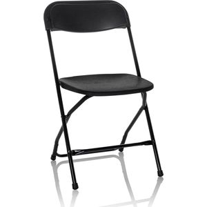 Klapstoel tot 190 kg belastbaar, TUDELA XXL B campingstoel, inklapbaar, indoor- en outdoor vouwstoel, zwart