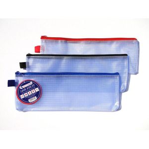 12 Pack- Tuff Bag Zip Wallet Clear Plastic Wallets- Water Resistant Heavy Duty Mesh Bags