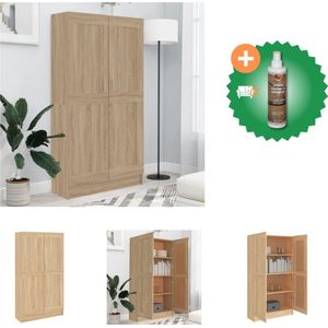 vidaXL Boekenkast 82-5x30-5x150 cm spaanplaat sonoma eikenkleurig - Kast - Inclusief Houtreiniger en verfrisser