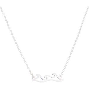 24/7 Jewelry Collection Origami Golven Ketting - Zilverkleurig