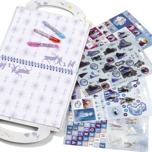 Disney Frozen Totum combi pack designer doeboek 25 delig + extra sticker boek 4 pagina's - doeboek tekenen, schrijven en stickeren Sint schoencadeau