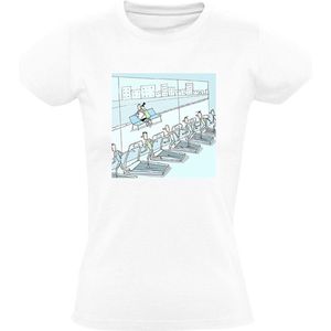 Sportschool Dames T-shirt - sporten - dik - dun - uiterlijk - spieren - gespierd