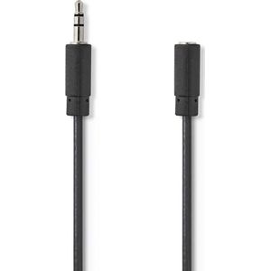 Nedis Stereo-Audiokabel - 3,5 mm Male - 3,5 mm Female - Vernikkeld - 10.0 m - Rond - Zwart - Blister