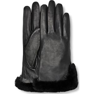 UGG W Leather Sheepskin Vent Glove Dames Handschoenen - Zwart - Maat S