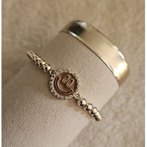 Belike SMILEY GOLD ARMBAND 5MM SPARKLING 14KT