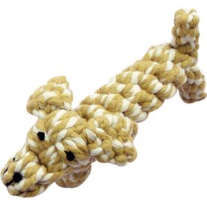 Duvoplus - Speelgoed Voor Dieren - Hond - Knoop Katoen Hond 17cm Bruin/wit - 1st