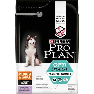 Pro Plan Adult Medium & Large Graanvrij Honden Droogvoer - Kalkoen - 2,5 kg