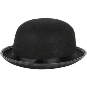 4x stuks zwarte verkleed bolhoed - Charlie Chaplin - Engelse heren bolhoed voor volwassenen - Carnavals feesthoeden